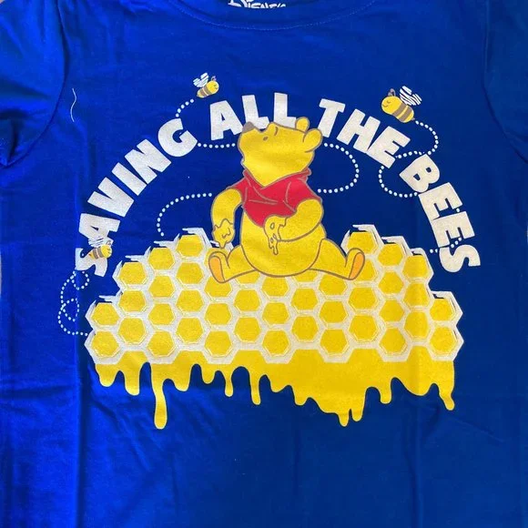 Free w/ purchase - Disney Blue Winnie the Pooh Tee Kids Medium 7/8 - Picture 2 of 5
